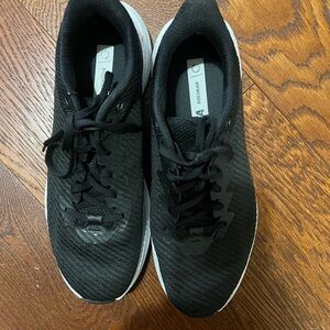 Hoka Black Athletic Running Shoes with White Soles